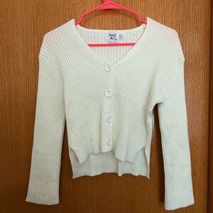 Princess Polly White Cropped Cardigan Sweater